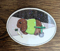 2" Holographic Aromantic Paraplegic Rabbit Sticker