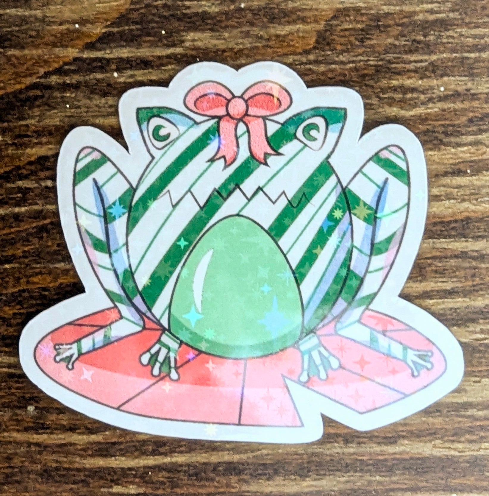 3" Holographic Peppermint Frog