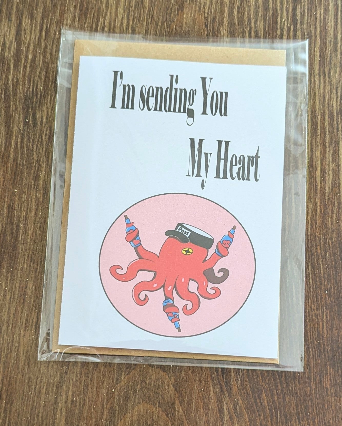 I'm Sending You My Heart Octopus 5X7 Card