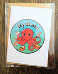 Red Hydrate Octopus 5x7 Card