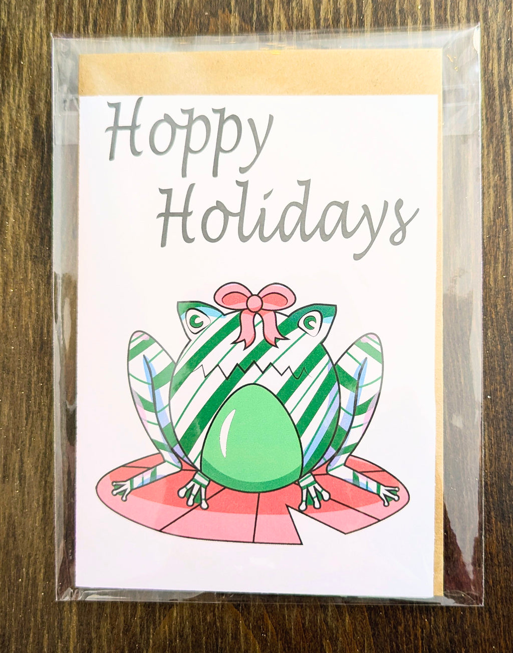Green Peppermint Frog 5x7 Card