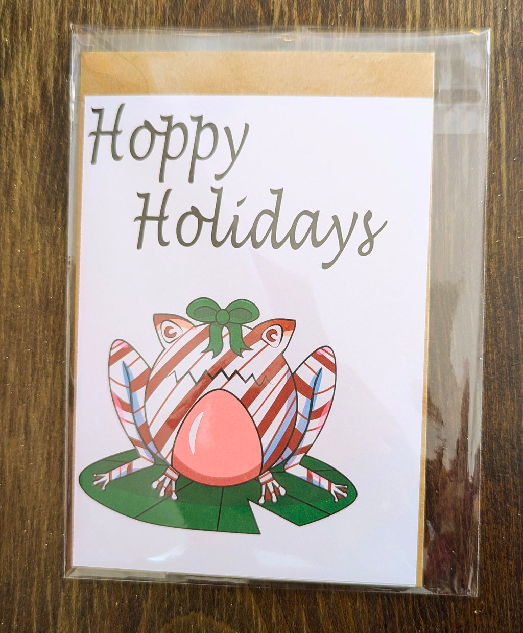 Red Peppermint Frog 5x7 Card