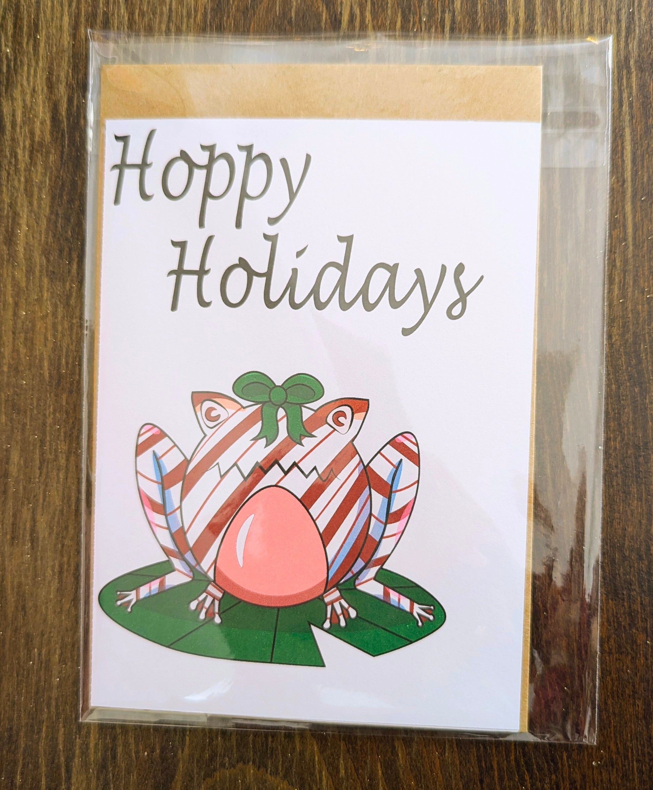 Red Peppermint Frog 5x7 Card