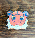 2" Holographic Tiger Sticker
