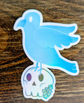 2" Holographic Ghost Crow Sticker