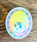 2" Holographic skull with Jewel Spider Sticker
