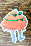 2" Holographic Peach with Cateye Glasses
