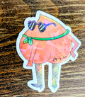 2" Holographic Peach with Hearteye Glasses