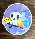 3" Holographic Skull with Rainbow Potion Sticker