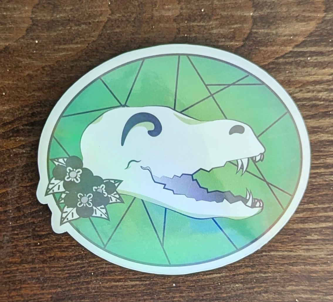 2" Holographic Aromantic Laughing Fox Skull