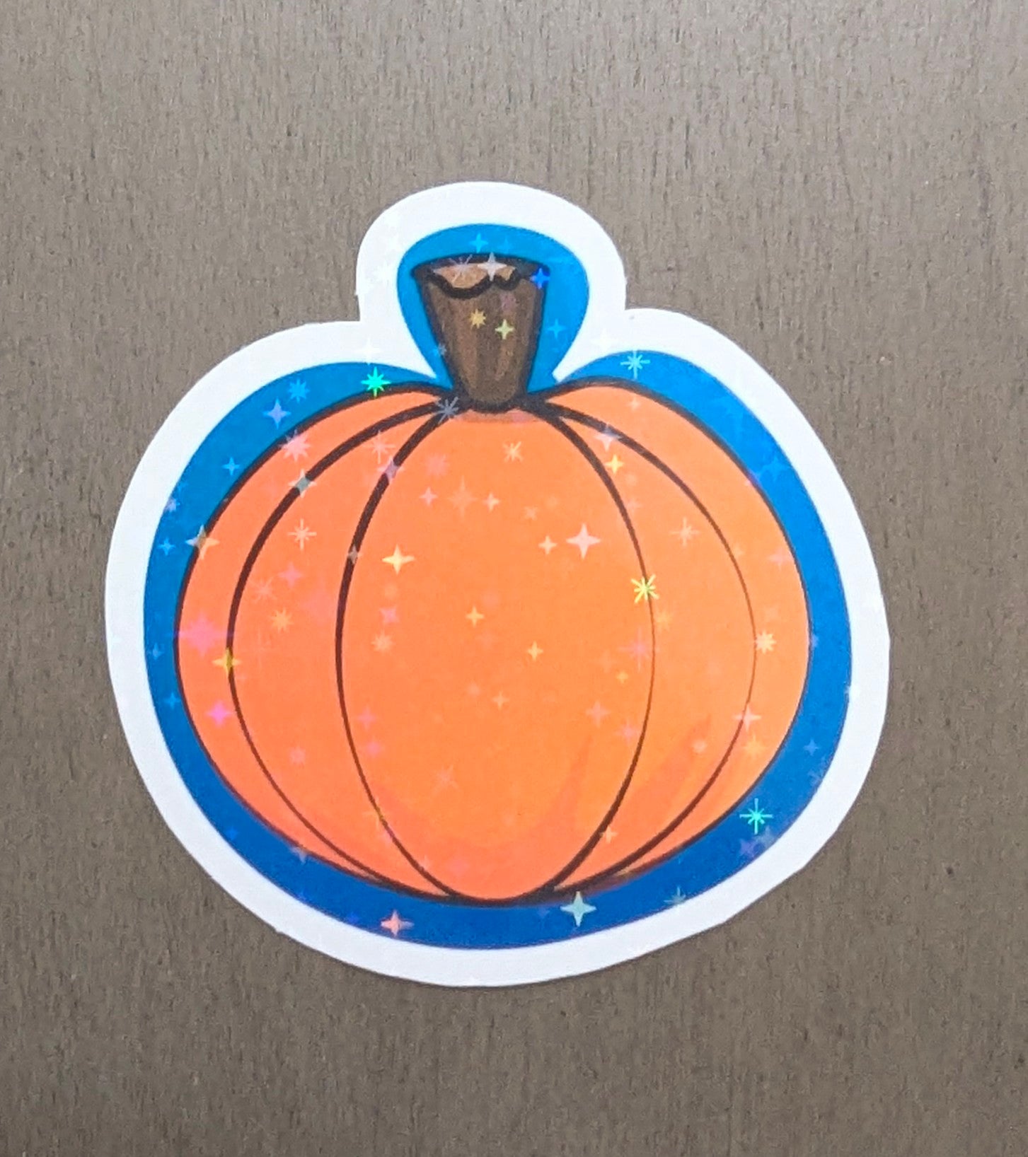 2" Holographic Pumpkin Sticker