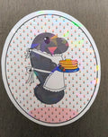 3" Holographic Manatee with Pancakes Sticker
