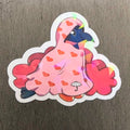 2" Holographic Heart Raincoat Crow Sticker