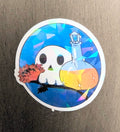 Holographic Skull with Orange Potion Sticker 2"
