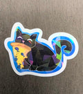 2" Holographic Blue Pizza Cat Sticker
