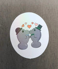 2" Holographic Kissing Gay Manatees Sticker