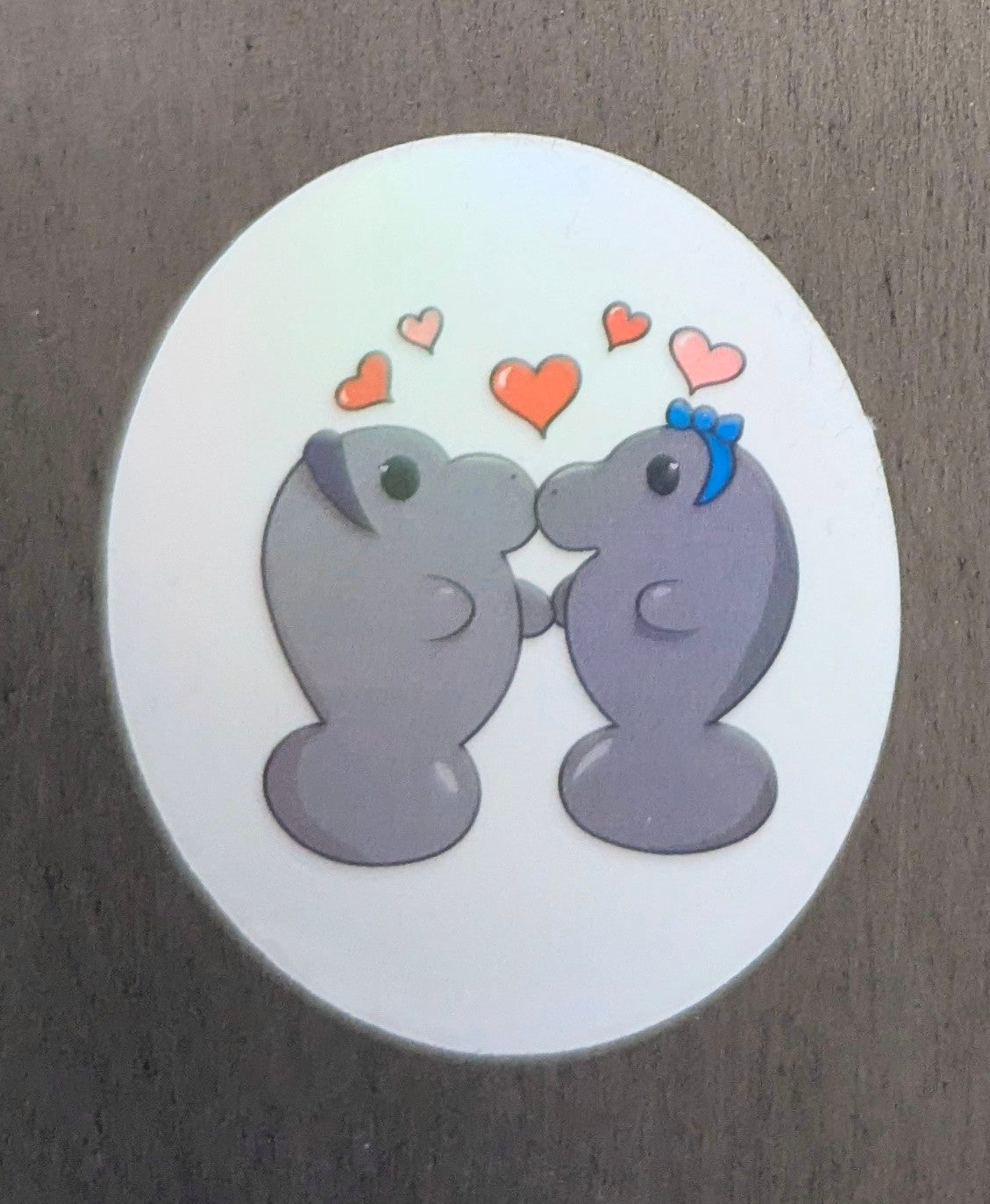 2" Holographic Lesbian Kissing Manatees Sticker