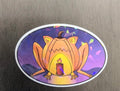 3" Holographic Pumpkin Frog with Purple Background Sticker