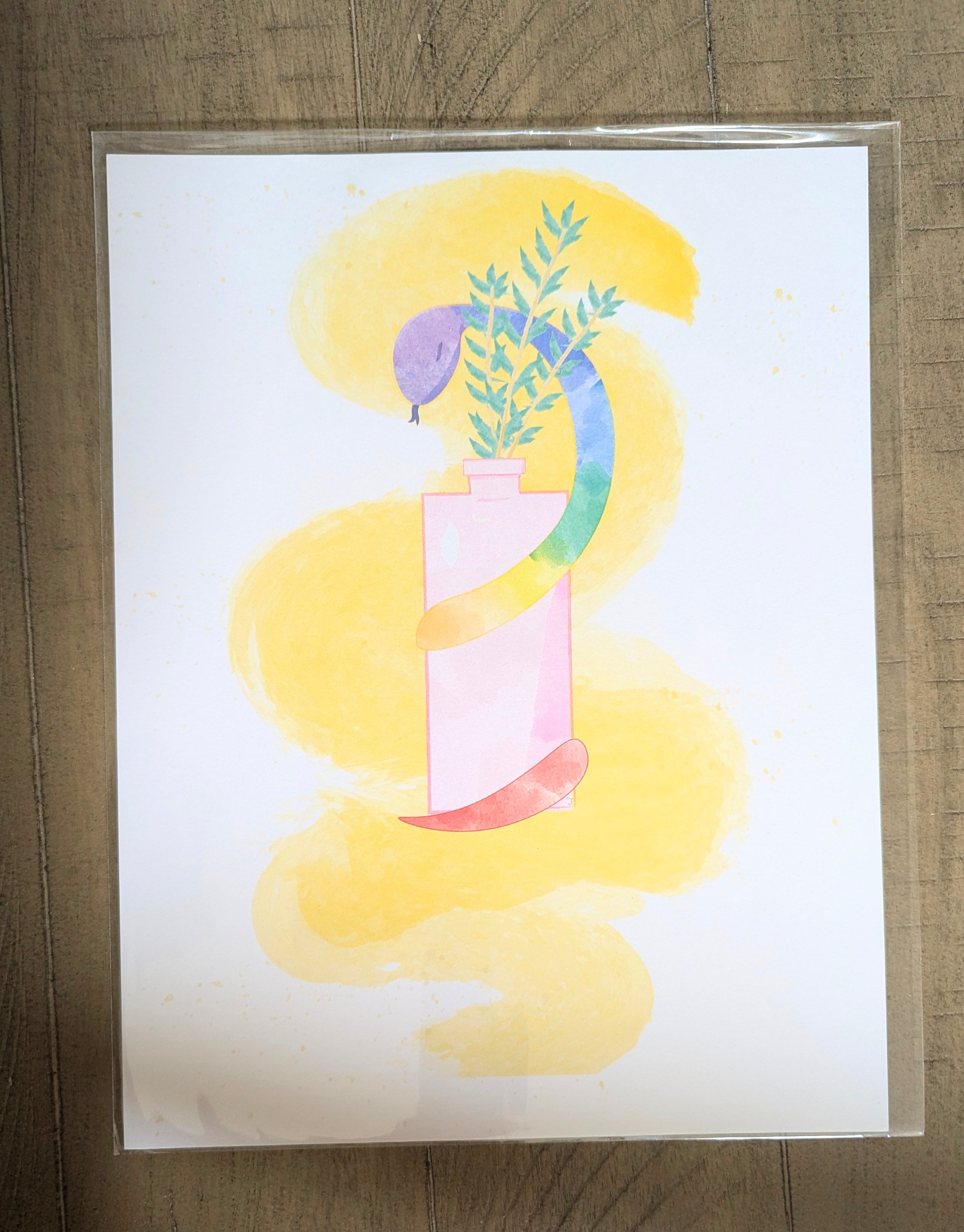 Watercolor Snake Art Print