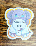 3" Holographic Save the CDC Elephant Scientist (orange and yellow outline)