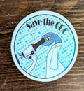 3" Holographic Save the CDC Snake Scientist sticker (blue)