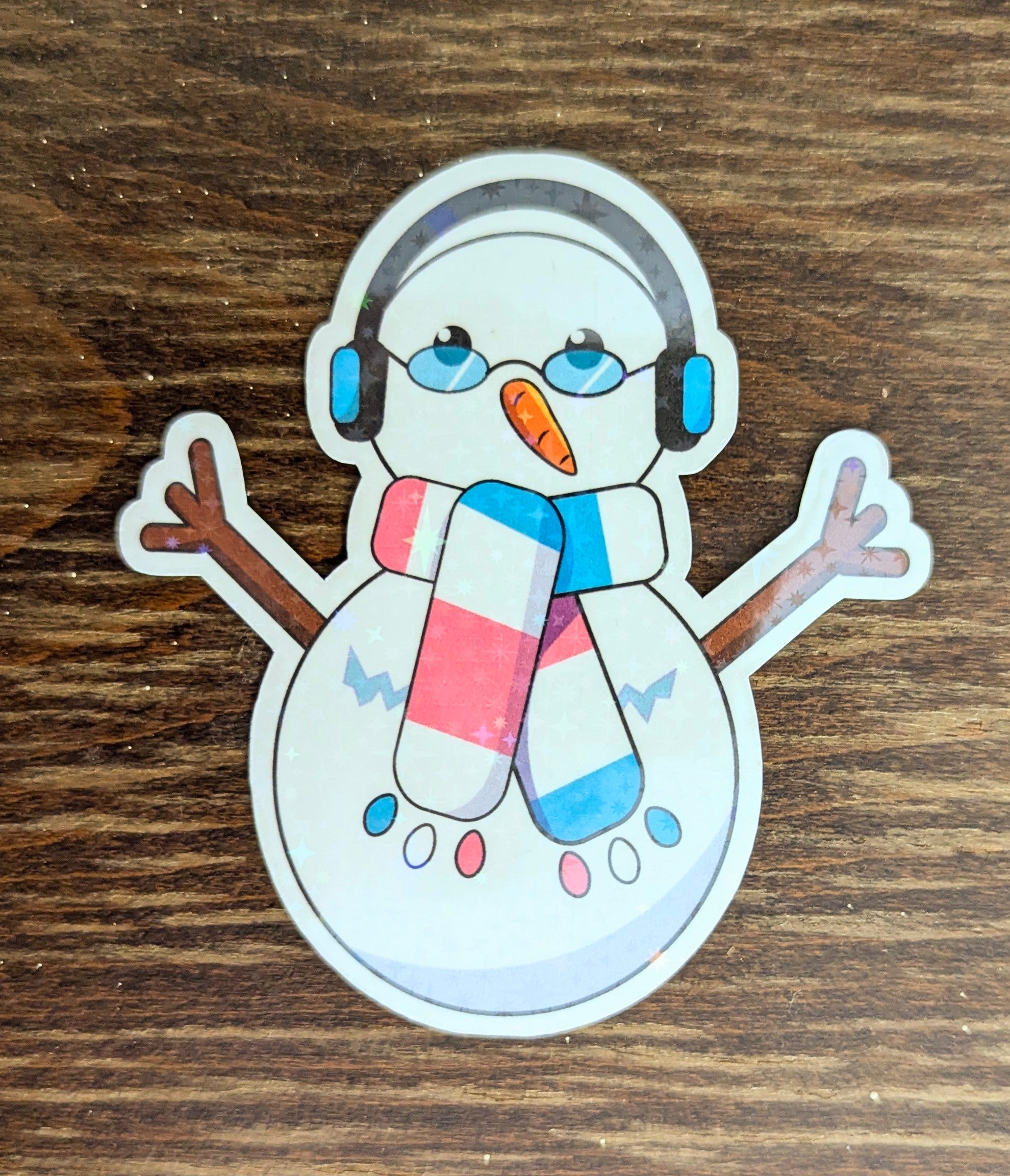 3" Holographic Trans Snowman