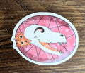 2" Holographic Lesbian Laughing Fox Skull Sticker