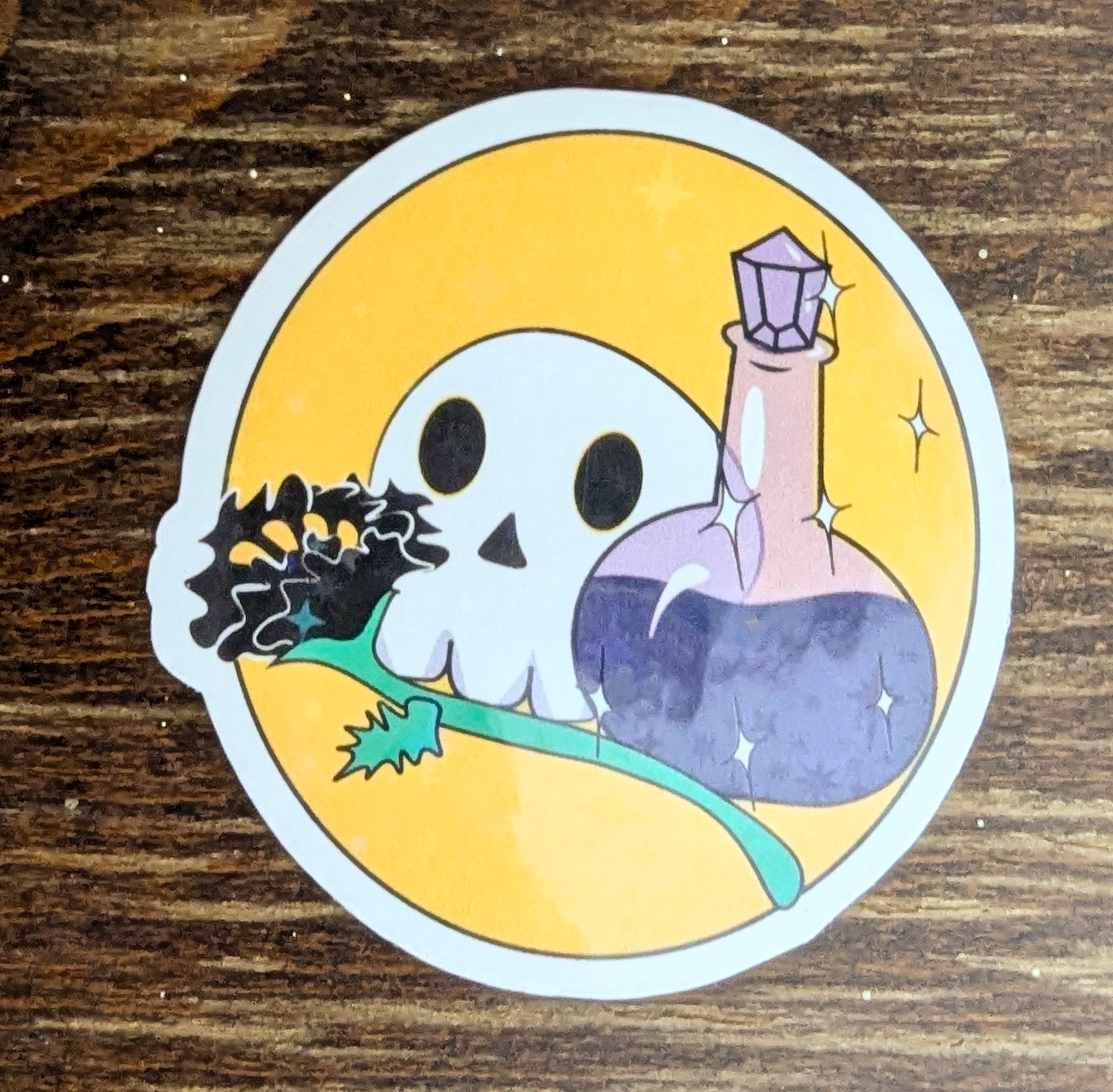 3" Holographic Skull and Nonbinary Potion Sticker